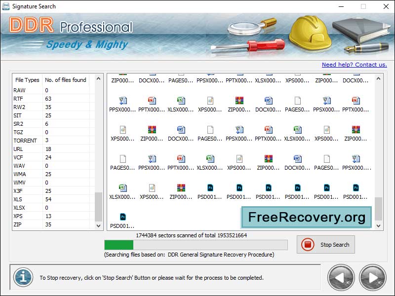 Screenshot of Free Recovery Software