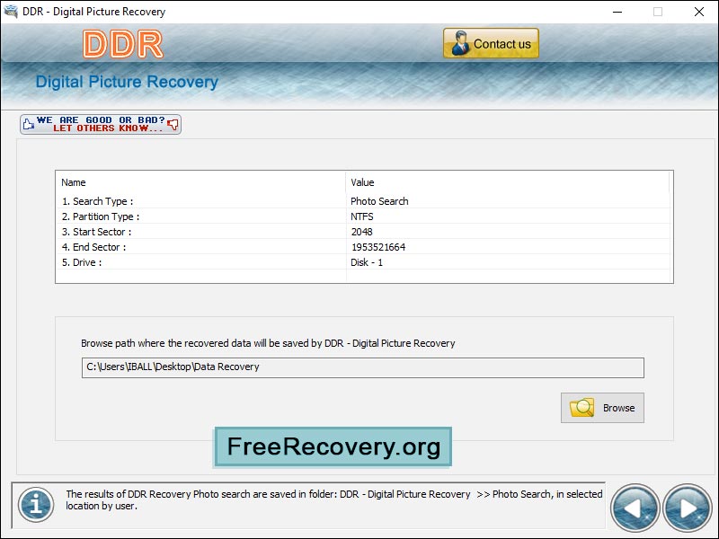 Screenshot of Canon Photo Recovery 4.0.1.6