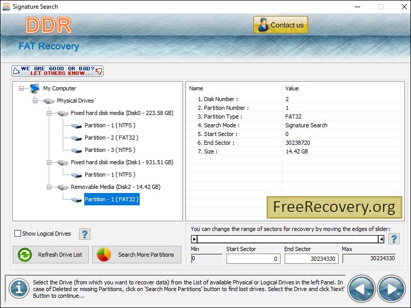 FAT Data Recovery Program screenshot