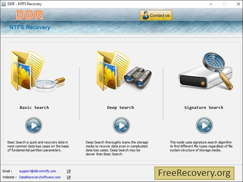 Free NTFS Data Recovery screenshot