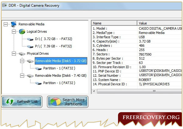 Digital camera data recovery software