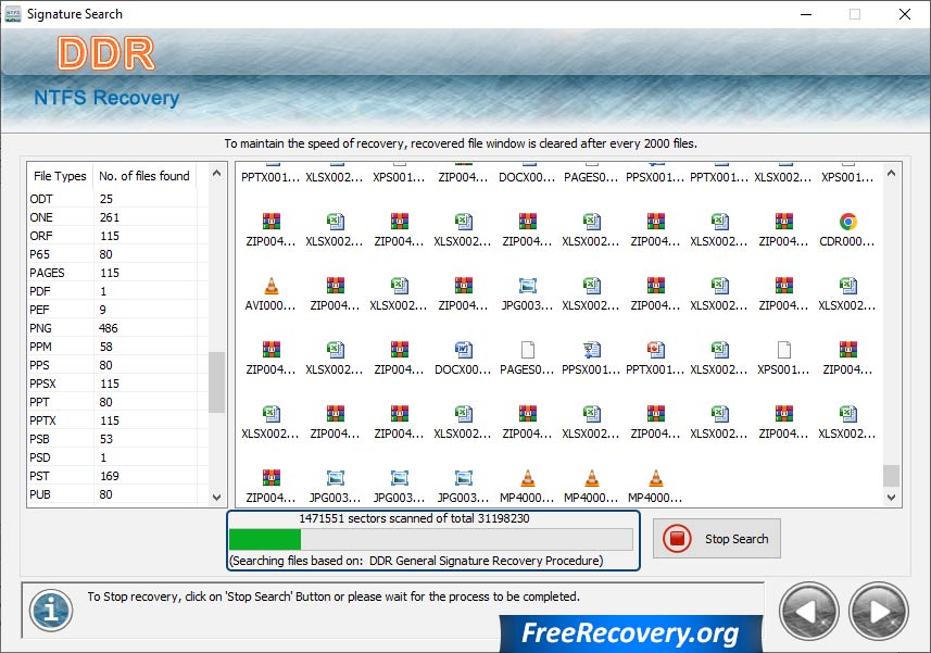 Disk Scanning Progress