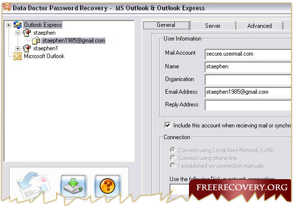 Outlook express password recovery software