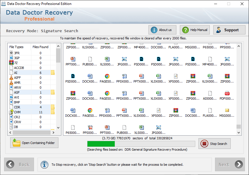 Select Recovered Files and Folders