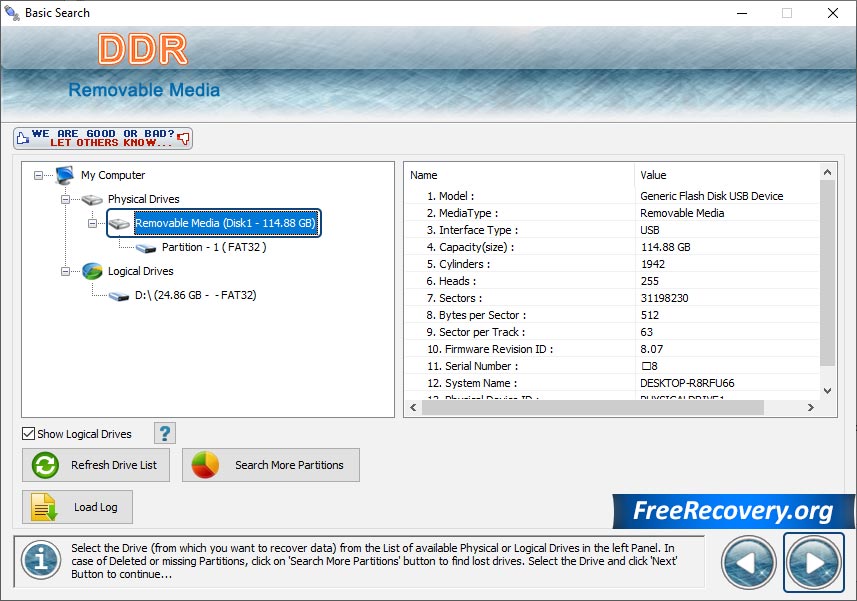 Select Removable Media Drive