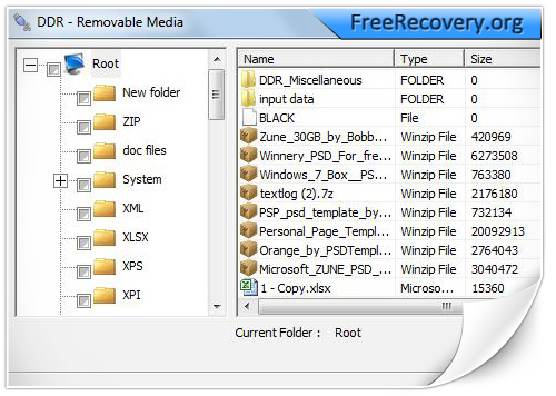 Removable media data recovery software