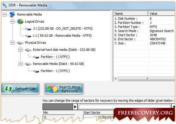 Removable media data recovery software