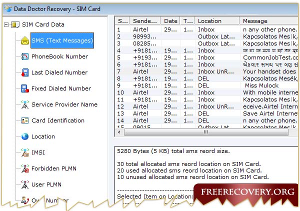 Sim cards data retrieval program